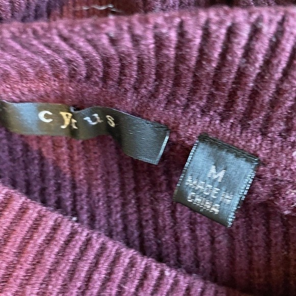 Cyrus Pullover Sweater Berry, Purple Aubergine Eggplant Burgundy Classic Knit M - Picture 4 of 11
